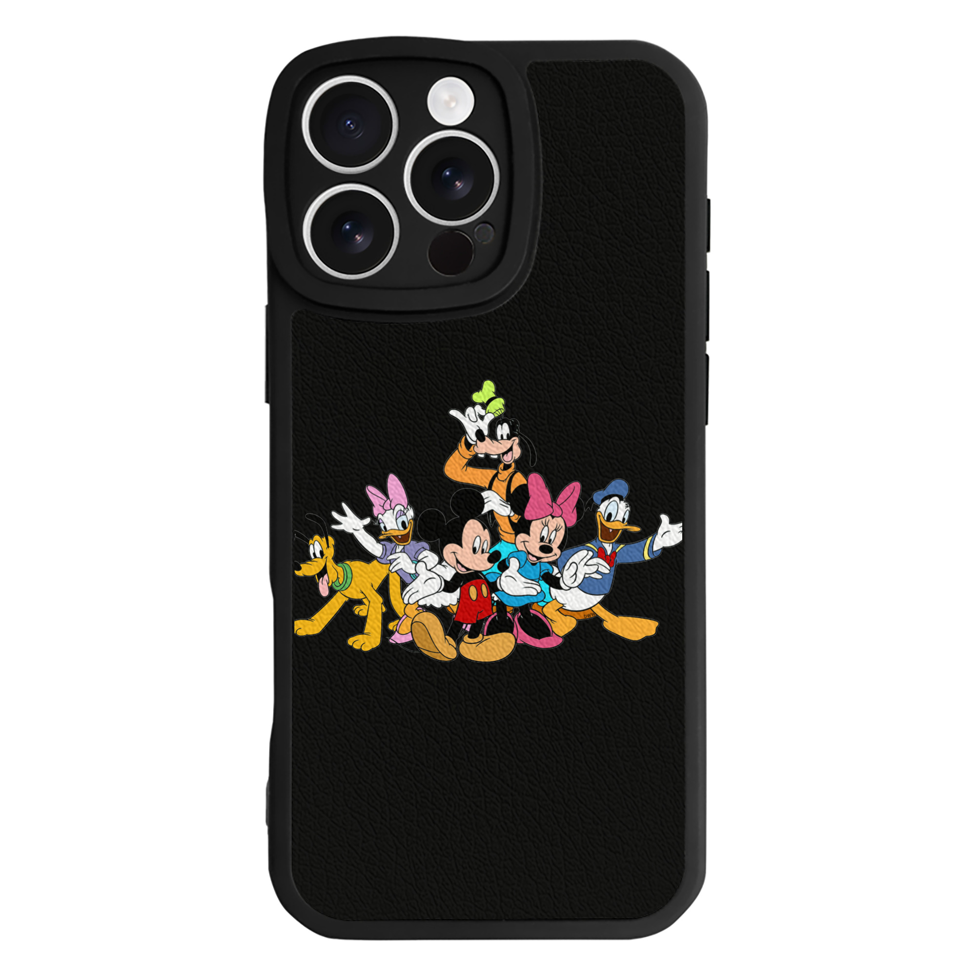 （画像用） ミッキーマウス Mickey Mouse 【iPhone 16シリーズ対応】シリコンスマホケース（レザー調） 材質：シリコン